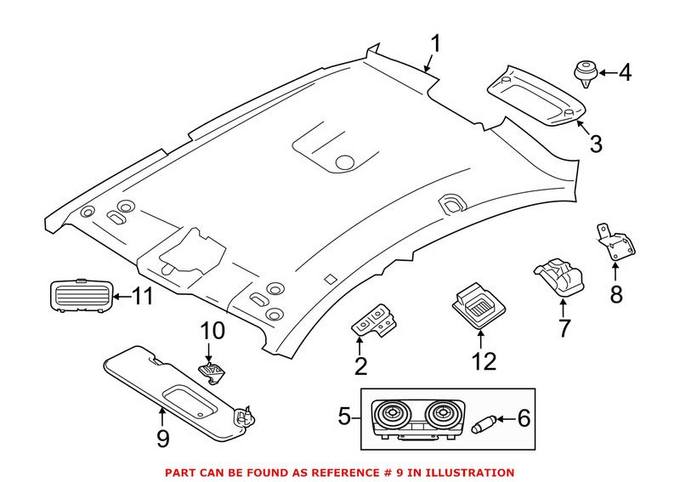 BMW Sun Visor - Passenger Side 51168052478